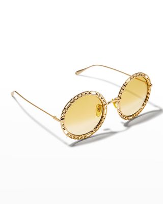 Chain Round Metal Sunglasses w/ Straps