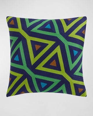 Chainstitch Geos Decorative Pillow, Diagonal Triangles
