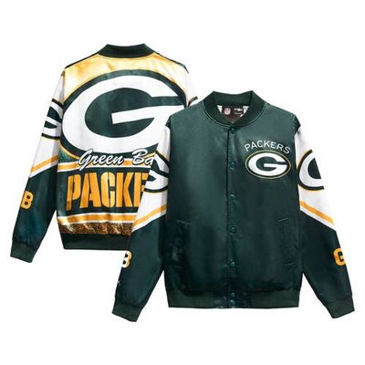 Chalk Line Men's Green Green Bay Packers Fanimation Satin Full-Snap Jacket
