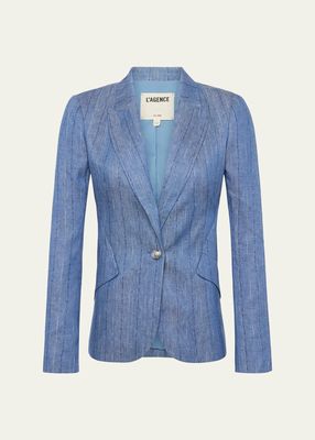 Chamberlain Striped Chambray Blazer