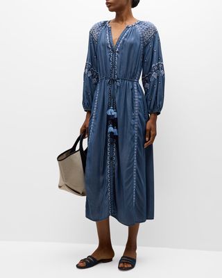 Chambray Embroidered Duster