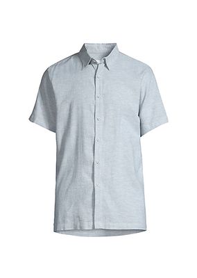 Chambray Linen-Blend Shirt