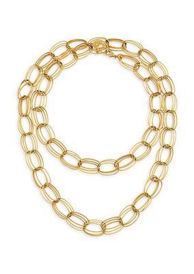 Chameleon 20K Yellow Gold & 0.19 TCW Diamond Oval-Link Chain Necklace