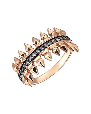Champagne Diamond Single Row Arrow Ring