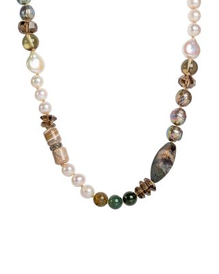 Champagne Pearls with Quartz and Agate Necklace