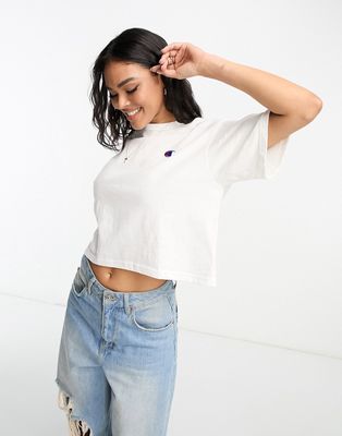 Champion Heritage cropped t-shirt in white
