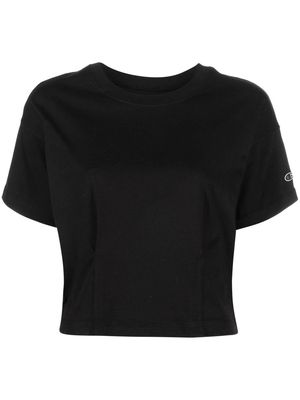 Champion logo-patch cropped T-shirt - Black