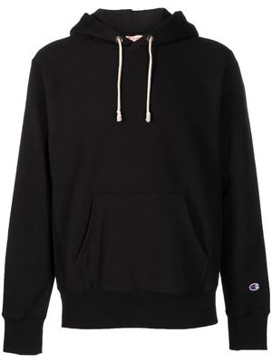 Champion logo-patch drawstring hoodie - Black