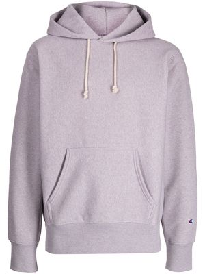 Champion logo-patch sleeve hoodie - Purple