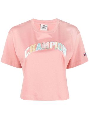 Champion logo-print detail T-shirt - Pink