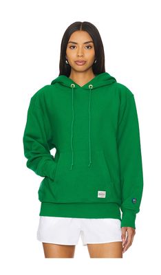 Champion Reverse Weave Hooded Sweatshirt in Green