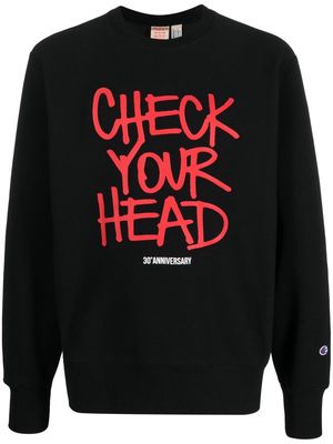 Champion slogan-print crew-neck jumper - Black