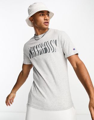 Champion T-shirt with wavy chest logo in gray