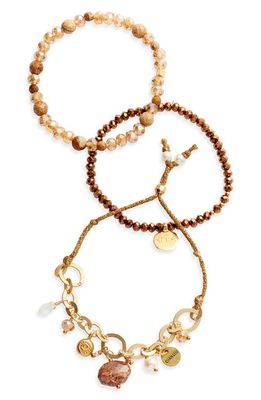 Chan Luu 3-in-1 Crystal Bracelet in Gold Mix