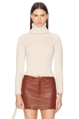 Chanel Chocolate Bar Turtleneck Sweater in Ivory