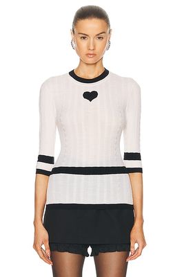 Chanel Coco Mark Heart Knit Top in White