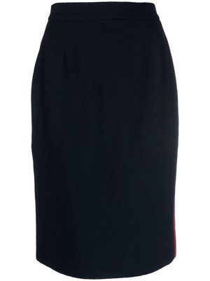 Chanel Pre-Owned 1980s high-waisted knitted skirt - Blue