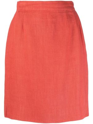 Chanel Pre-Owned 1980s high-waisted linen skirt - Red