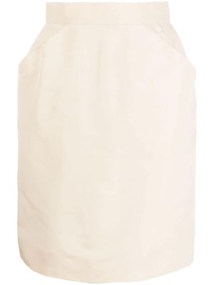 Chanel Pre-Owned 1980s high-waisted silk skirt - Neutrals