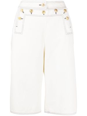 Chanel Pre-Owned 1990-2000s buttoned-flap knee-length bermudas - Neutrals