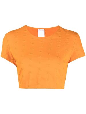 Chanel Pre-Owned 1990-2000s logo-embroidered cropped top - Orange