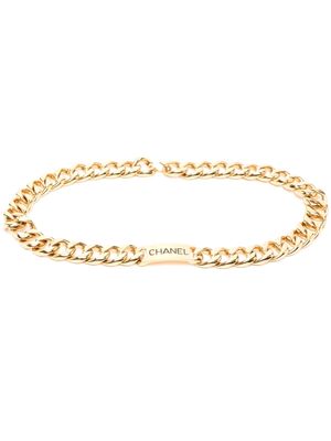CHANEL Pre-Owned 1990-2000s logo-plaque chain belt - Gold