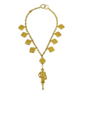 CHANEL Pre-Owned 1990-2000s Mademoiselle chain pendant necklace - Gold