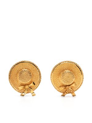 CHANEL Pre-Owned 1990-2000s sun hat clip-on earrings - Gold