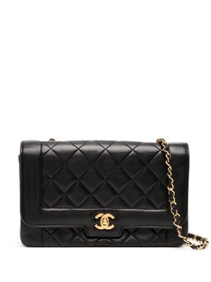 CHANEL Pre-Owned 1990 CC Turn-lock diamond-quilted shoulder bag - Black