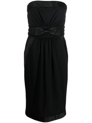 Chanel Pre-Owned 1990s bow-detail strapless midi dress - Black