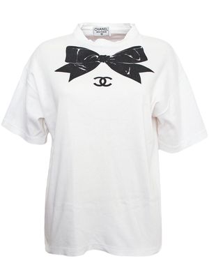Chanel Pre-Owned 1990s bow-print T-shirt - White
