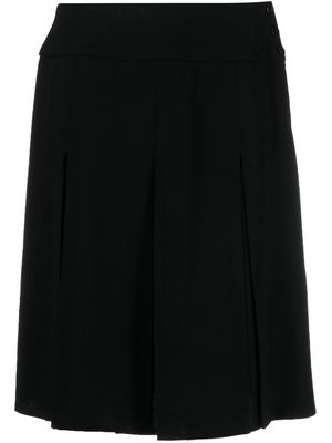 CHANEL Pre-Owned 1990s box pleat above-the-knee wool skirt - Black