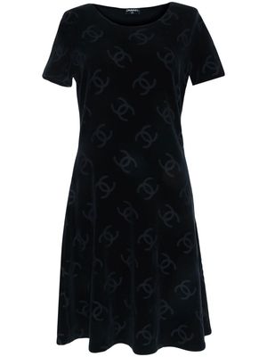 Chanel Pre-Owned 1990s CC logo-print A-line dress - Black