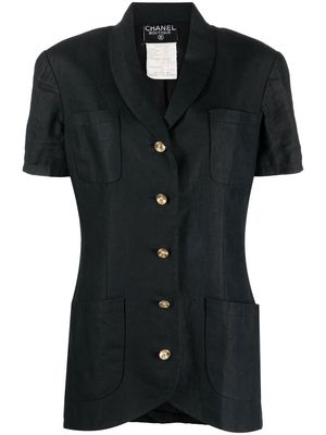 Chanel Pre-Owned 1990s short-sleeved linen shirt - Black