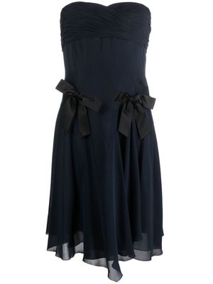Chanel Pre-Owned 1990s strapless silk dress - Blue