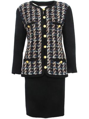 Chanel Pre-Owned 1990s tweed collarless skirt suit - Black
