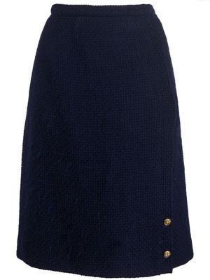 Chanel Pre-Owned 1990s tweed wrap pencil skirt - Blue