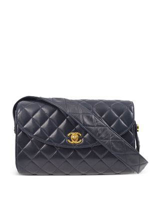 CHANEL Pre-Owned 1992 CC diamond-quilted shoulder bag - Blue