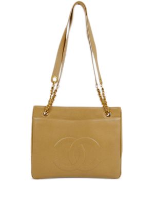 CHANEL Pre-Owned 1992 CC leather tote bag - Neutrals