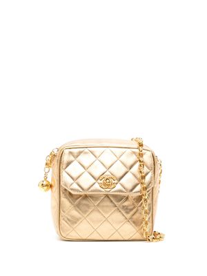 CHANEL Pre-Owned 1992 CC Turn-lock diamond-quilted shoulder bag - Gold