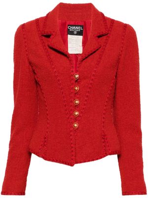 CHANEL Pre-Owned 1993 single-breasted tweed blazer - Red