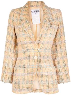 CHANEL Pre-Owned 1994 single-breasted tweed jacket - Yellow