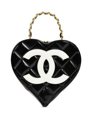 CHANEL Pre-Owned 1995 CC Heart diamond-quilted vanity bag - Black
