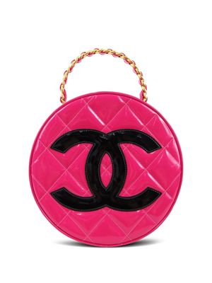 CHANEL Pre-Owned 1995 CC patch round vanity handbag - Pink