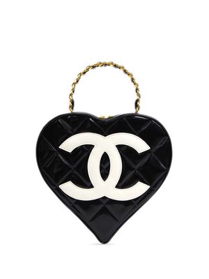 CHANEL Pre-Owned 1995 heart vanity tote bag - Black