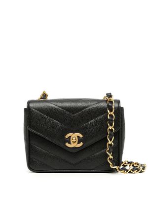 Chanel Pre-Owned 1995 mini V-Stitch square shoulder bag - Black