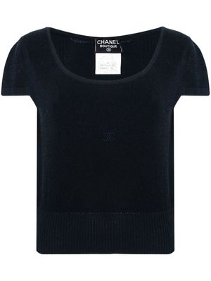 Chanel Pre-Owned 1996-1997 logo knit top - Blue