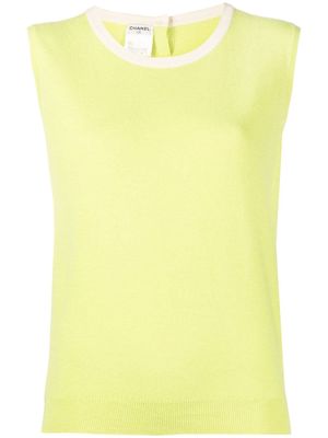 CHANEL Pre-Owned 1996 sleeveless cashmere top - Green