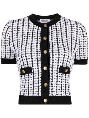 CHANEL Pre-Owned 1997 CC-button short-sleeved cardigan - Black