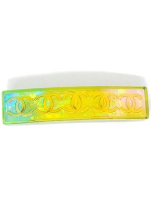 CHANEL Pre-Owned 1997 CC iridescent hair slide - Yellow